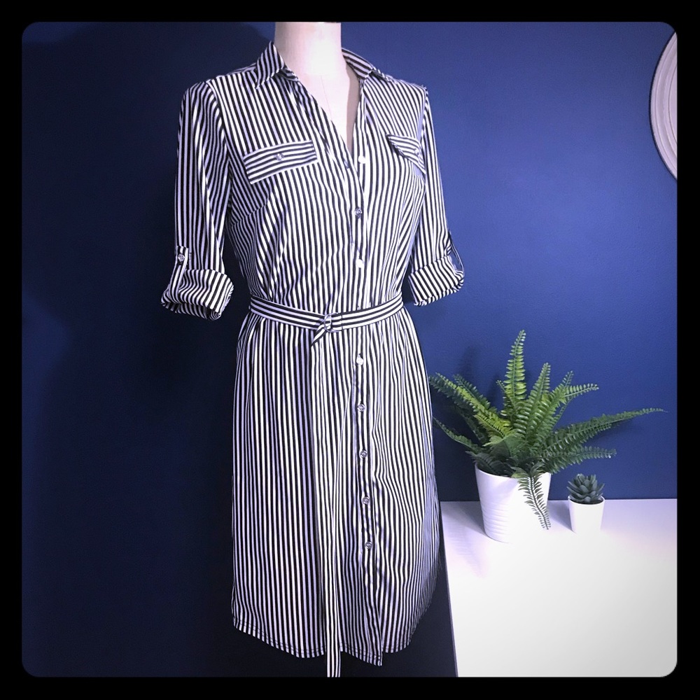 BW Striped Shirt Dress